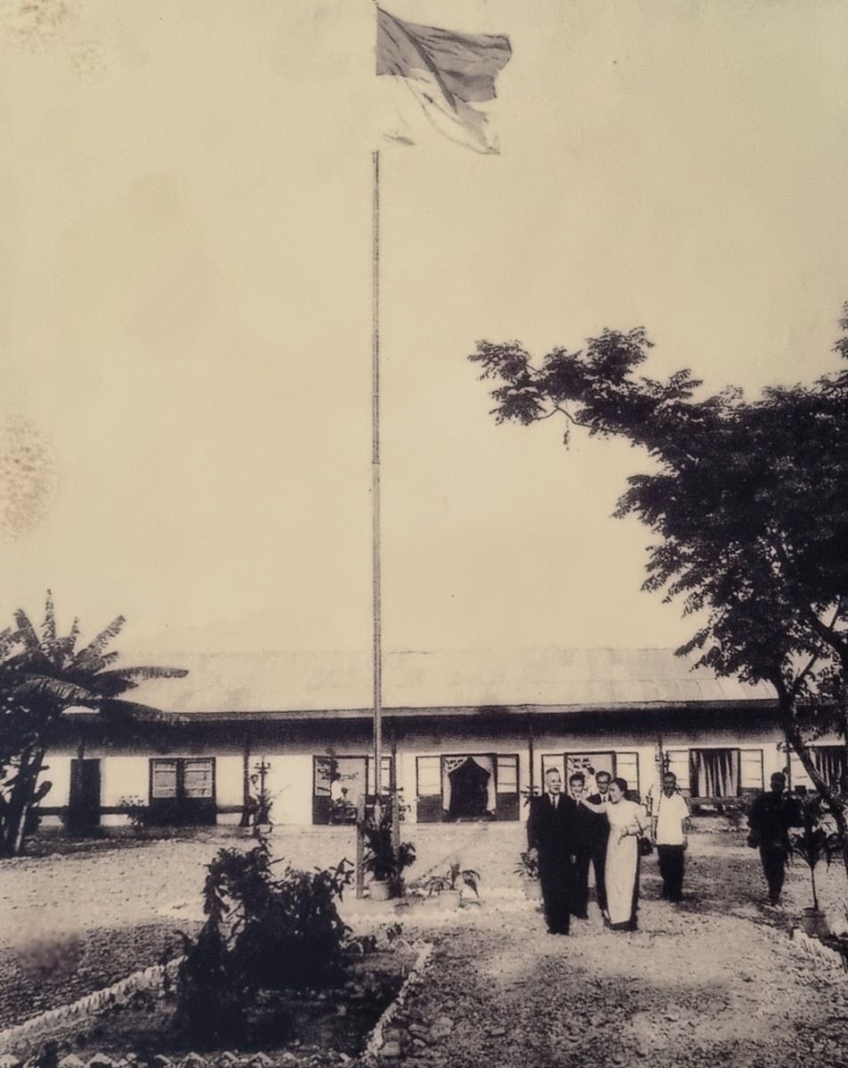 Trụ sở Chính phủ Cách mạng lâm thời Cộng hòa miền Nam Việt Nam được xây dựng tại thị trấn Cam Lộ, Quảng Trị 1973 (Ảnh tư liệu).