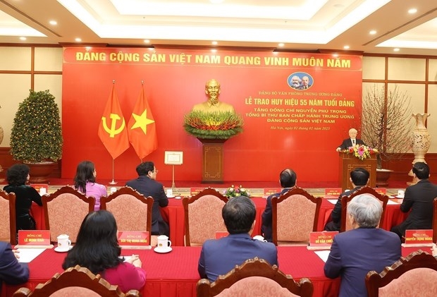 Tổng Bí thư Nguyễn Phú Trọng phát biểu tại buổi lễ. Ảnh: Trí Dũng – TTXVN