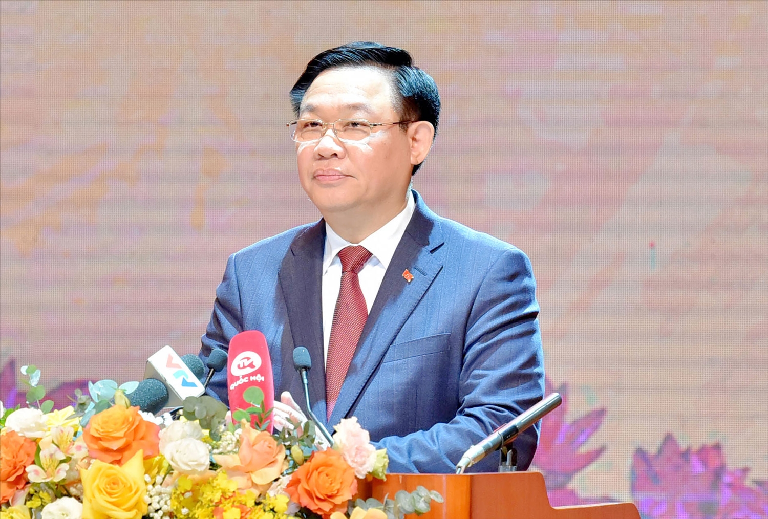 Chủ tịch Quốc hội Vương Đình Huệ phát biểu tại lễ kỷ niệm - Ảnh: Quochoi.vn