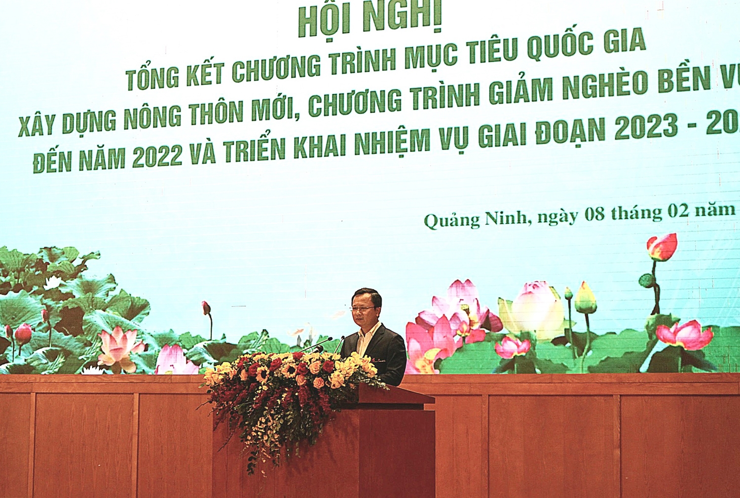 Ông Cao Tường Huy - Quyền Chủ tịch UBND tỉnh Quảng Ninh phát biểu khai mạc tại Hội nghị 