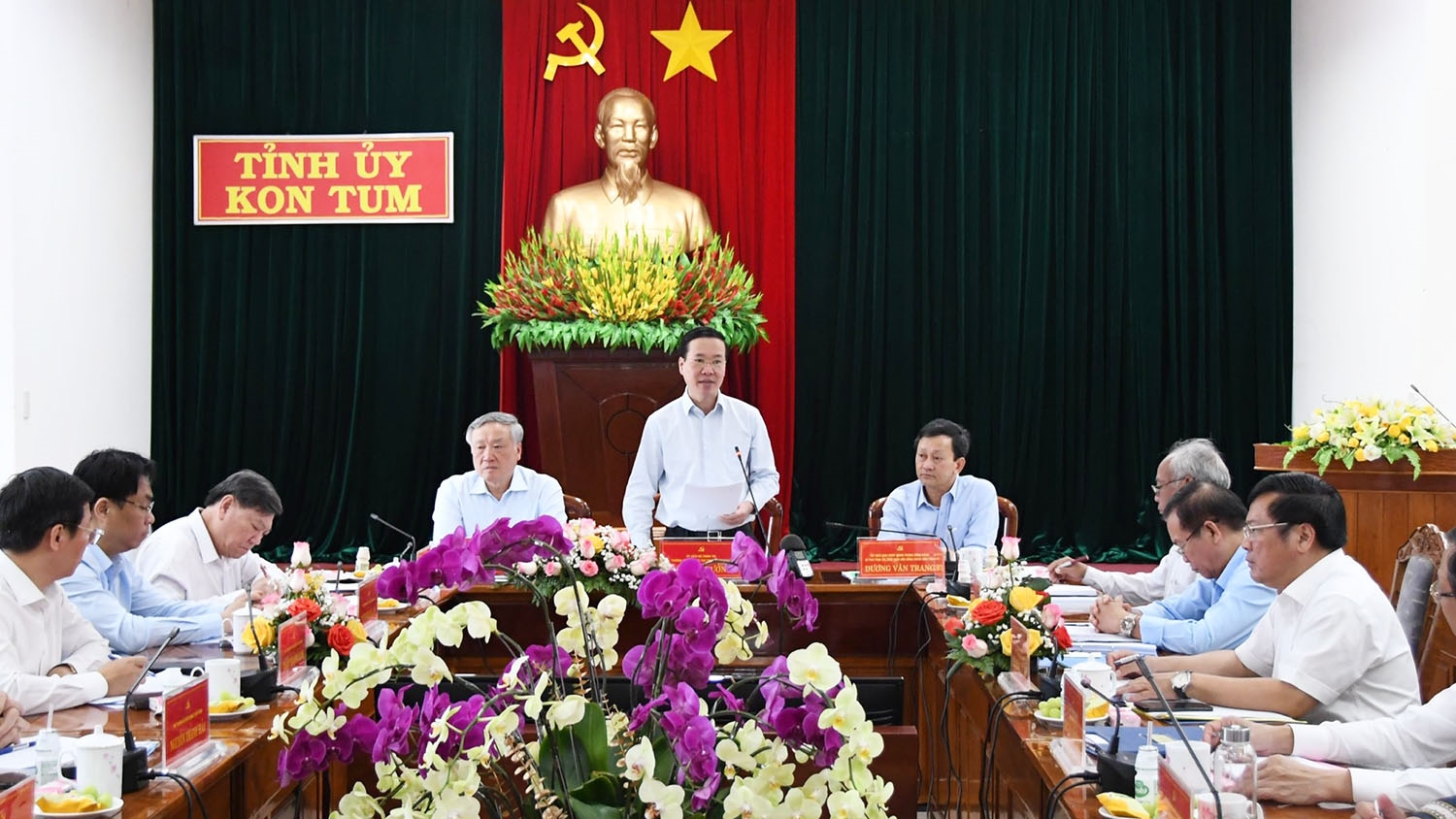 Ủy viên Bộ Chính trị, Thường trực Ban Bí thư Trung ương Đảng Võ Văn Thưởng phát biểu kết luận tại buổi làm việc