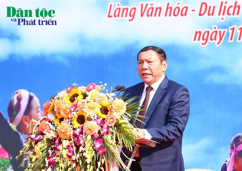 Bộ trưởng Bộ VHTT&DL Nguyễn Văn Hùng phát biểu khai mạc Ngày hội