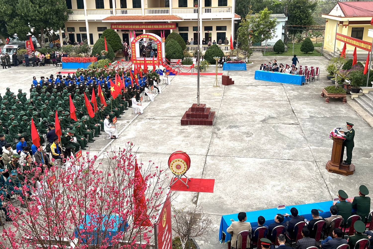 Toàn cảnh Lễ giao nhận quân tại đơn vị huyện Tam Đường