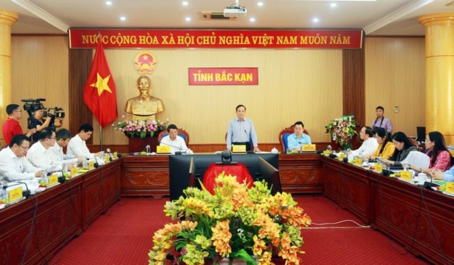 Phó Thủ tướng Chính phủ Trần Lưu Quang chủ trì Hội nghị trực tuyến với các tỉnh vùng Trung du và miền núi phía Bắc về kết quả thực hiện 3 Chương trình MTQG và nhiệm vụ, giải pháp trong thời gian tới. (Ảnh: VGP/Hải Minh)