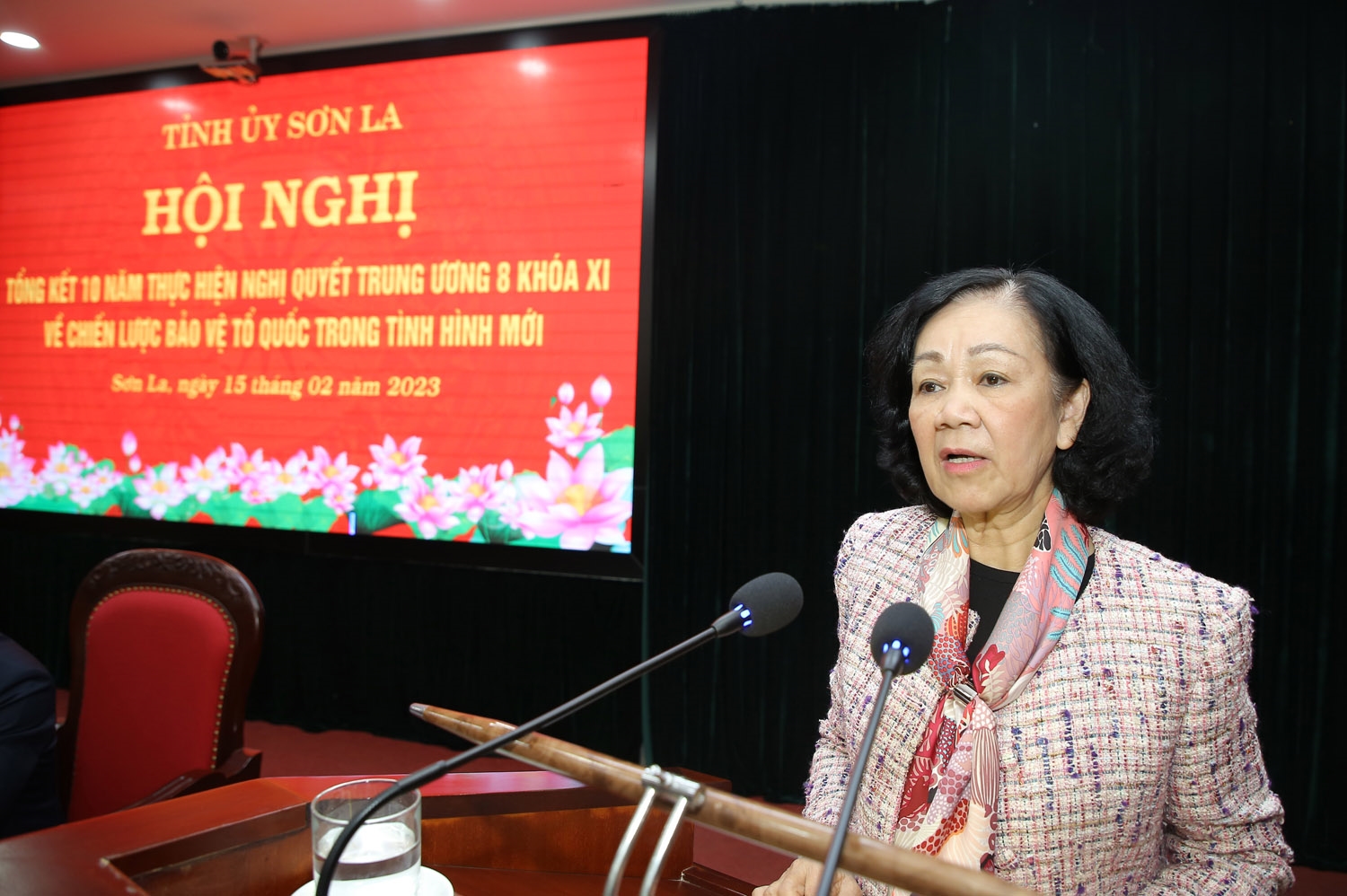 Ủy viên Bộ Chính trị, Bí thư Trung ương Đảng, Trưởng Ban Tổ chức Trung ương Trương Thị Mai phát biểu tại Hội nghị
