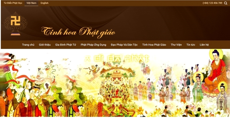 Giao diện trang chủ trang Thông tin điện tử có tên miền tinhhoaphatgiao.vn chưa được cấp phép