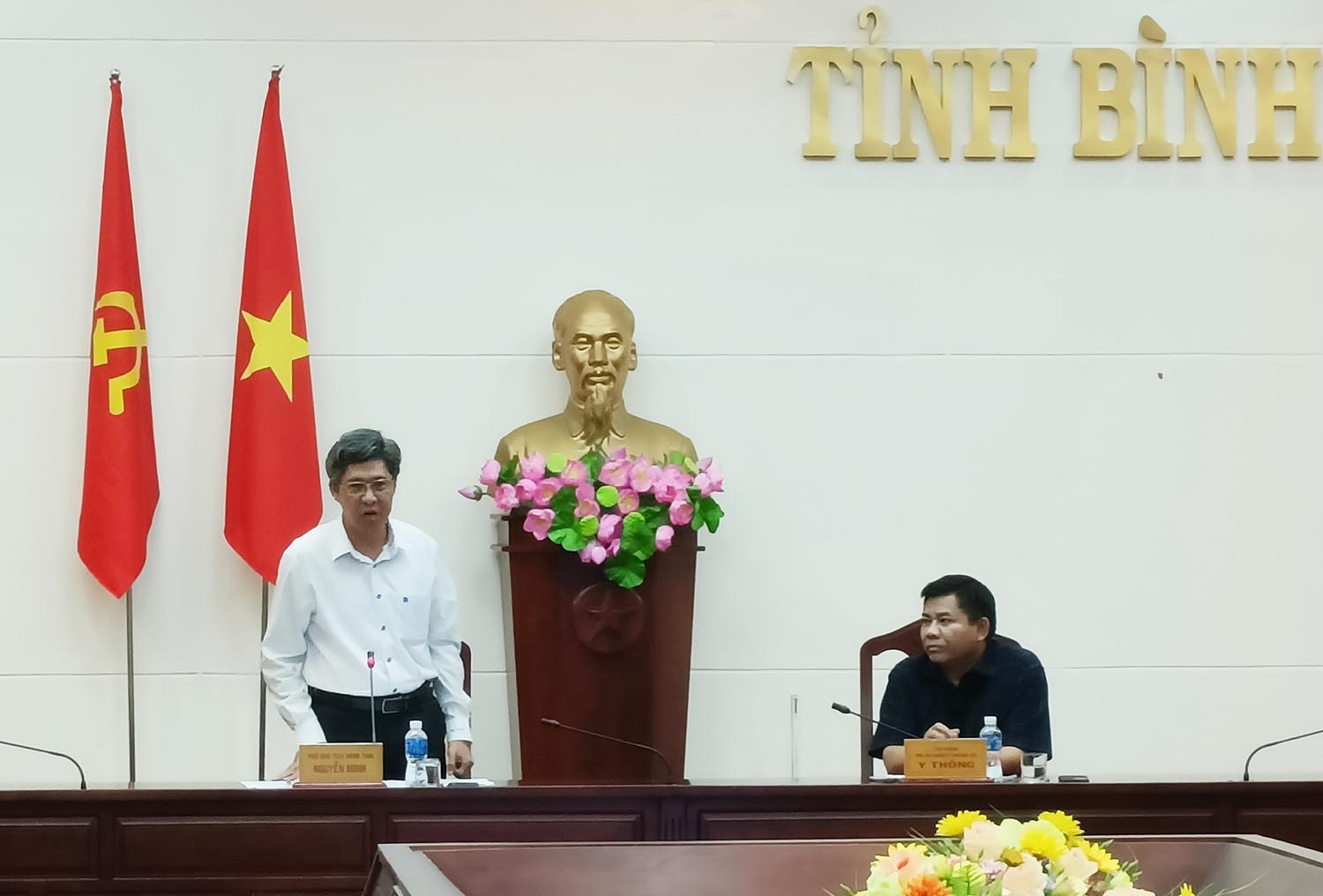 Ông Nguyễn Minh - Phó Chủ tịch UBND tỉnh Bình Thuận phát biểu tại buổi công bố Quyết định thanh tra