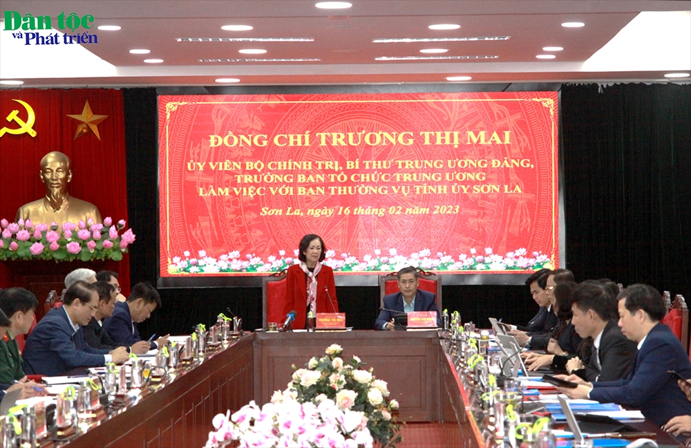 Bí Thư Trung ương Đảng Trương Thị Mai chủ trì buổi làm việc với Ban Thường vụ Tỉnh ủy Sơn La 