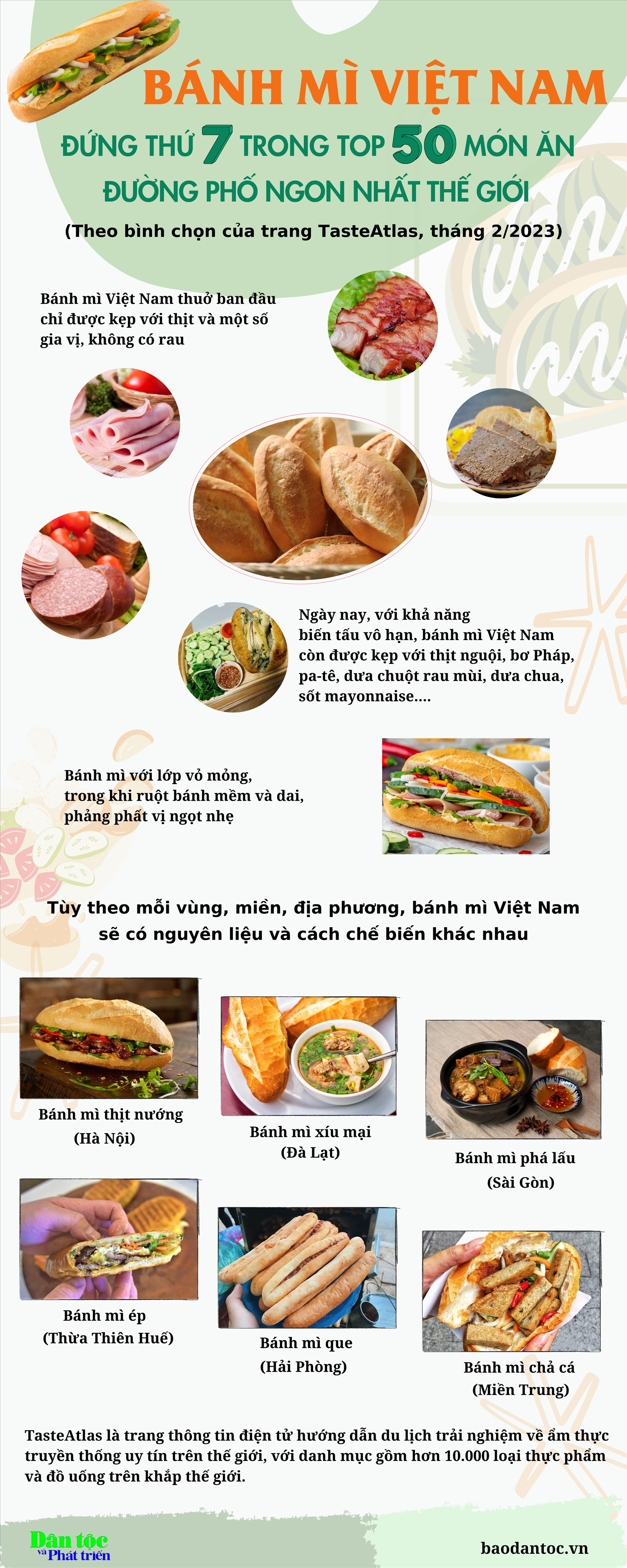 (inforgraphic) Các loại bánh mì ngon nổi tiếng của Việt Nam