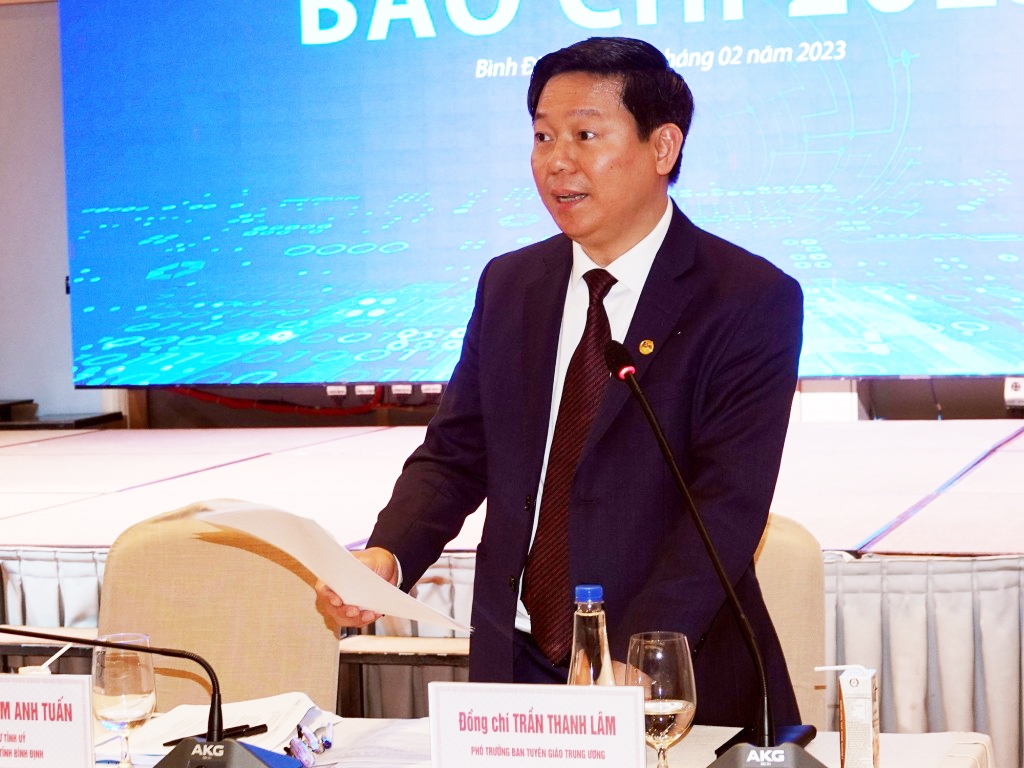 Ông Trần Thanh Lâm - Phó trưởng Ban Tuyên giáo Trung ương phát biểu tại Diễn đàn