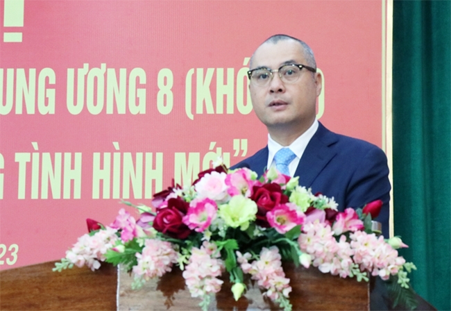 Ông Phạm Đại Dương - Ủy viên Ban Chấp hành Trung ương Đảng, Bí thư Tỉnh ủy Phú Yên phát biểu tại Hội nghị
