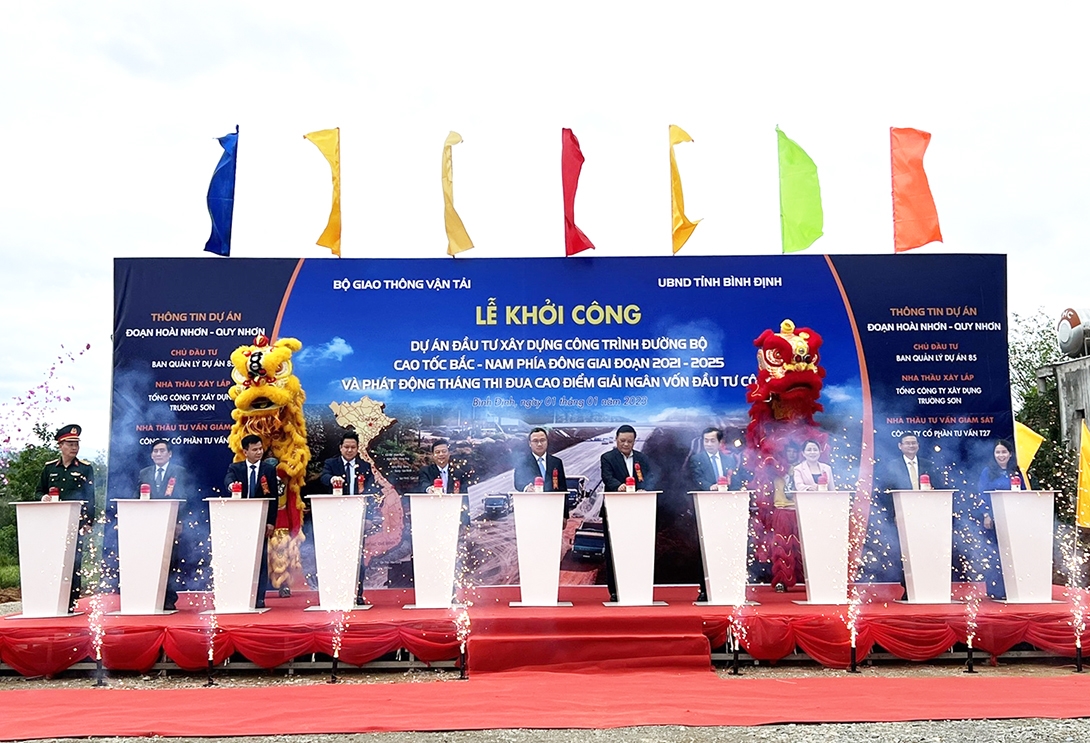 Lễ khởi công Cao tốc Bắc - Nam tại Bình Định, tháng 1/2023