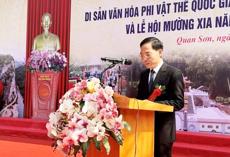 Ông Đầu Thanh Tùng, Phó Chủ tịch UBND tỉnh Thanh Hóa phát biểu tại buổi lễ