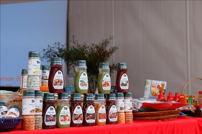 Các sản phẩm ớt của Việt Nam tại Hội chợ quốc tế về ớt và gia vị Rieti lần thứ 11 năm 2022 được tổ chức tại thành phố Rieti, miền Trung Italy. Ảnh tư liệu: Trường Dụy