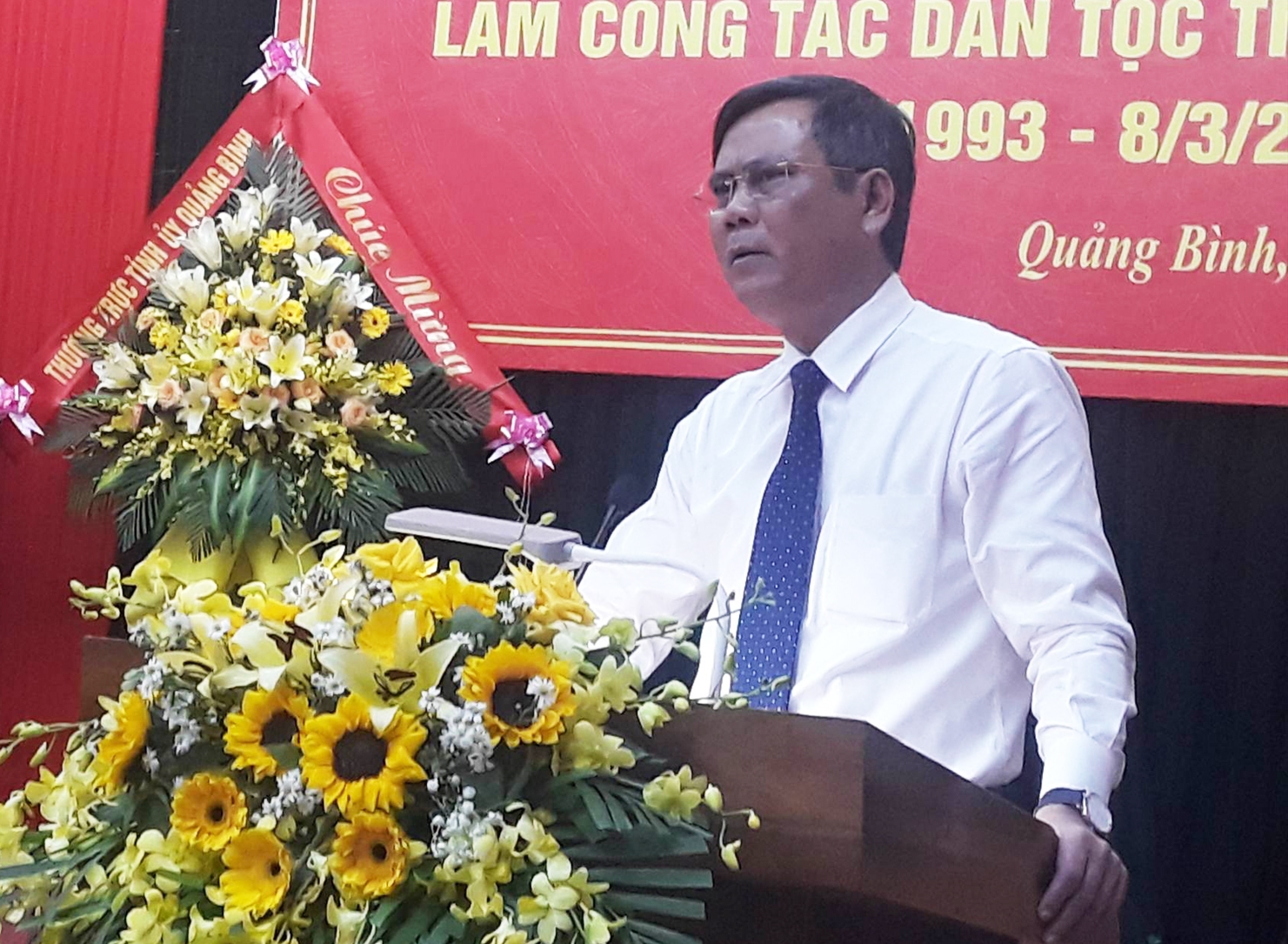 Ông Trần Thắng - Phó Bí thư Thường trực, Chủ tịch UBND tỉnh Quảng Bình phát biểu tại buổi lễ
