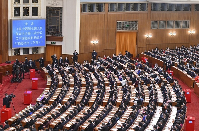 Các đại biểu Quốc hội Trung Quốc tại phiên họp. (Ảnh: Tân Hoa Xã)