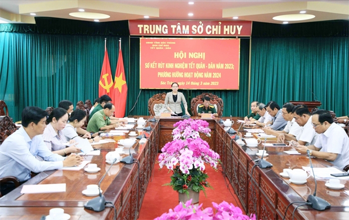 Phó Chủ tịch UBND tỉnh Sóc Trăng Huỳnh Thị Diễm Ngọc phát biểu tại Hội nghị