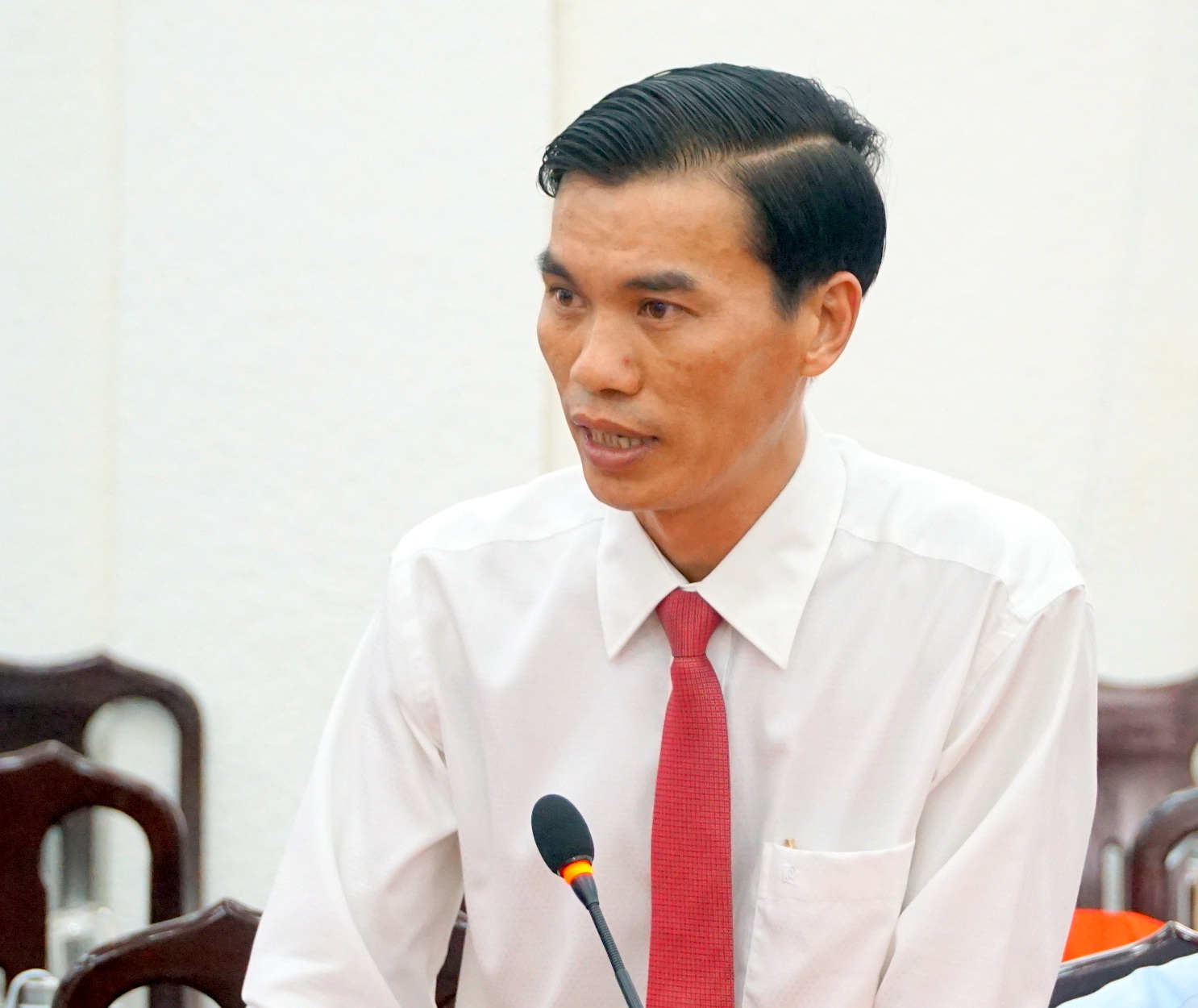 Ông Bùi Thanh Toàn - Tân giám đốc Sở Thông tin và Truyền Thông tỉnh Bạc Liêu phát biểu nhận nhiệm vụ 