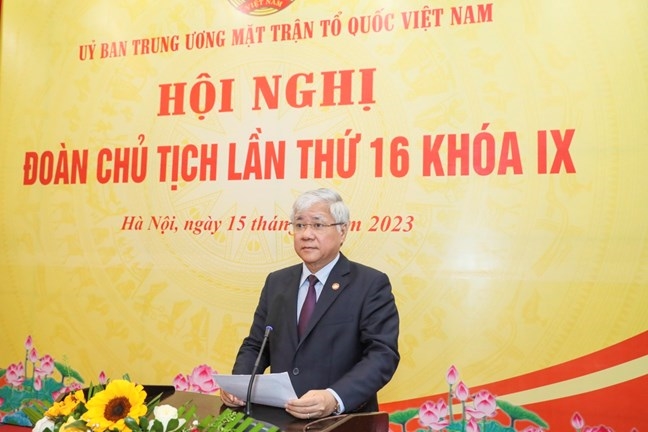 Bí thư Trung ương Đảng, Chủ tịch UBTW MTTQ Việt Nam Đỗ Văn Chiến phát biểu tại Hội nghị