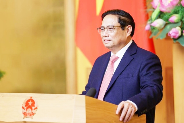 Thủ tướng Phạm Minh Chính gặp mặt các trưởng cơ quan đại diễn ngoại giao của Việt Nam ở nước ngoài nhiệm kỳ 2023 - 2026 - Ảnh: VGP/Nhật Bắc
