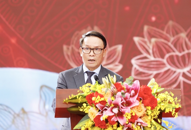 Ông Nguyễn Đức Lợi - Phó Chủ tịch Thường trực Hội Nhà báo Việt Nam phát biểu bế mạc Hội báo
