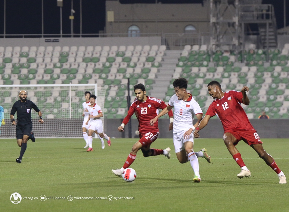 Tối 25/3, đội tuyể U23 Việt Nam đã để thua U23 UAE với tỷ số 0 - 4. Ảnh: vff.org.vn