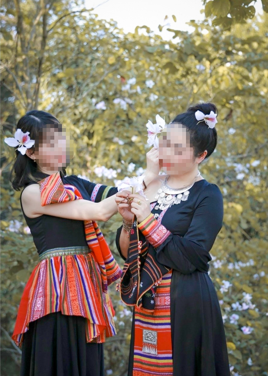 Bộ trang phục dân tộc Thái được cách tân sử dụng chất liệu vải không phù hợp gây ra phẫn nộ trong cộng đồng dân tộc Thái được Báo Dân tộc và Phát triển phản ánh 