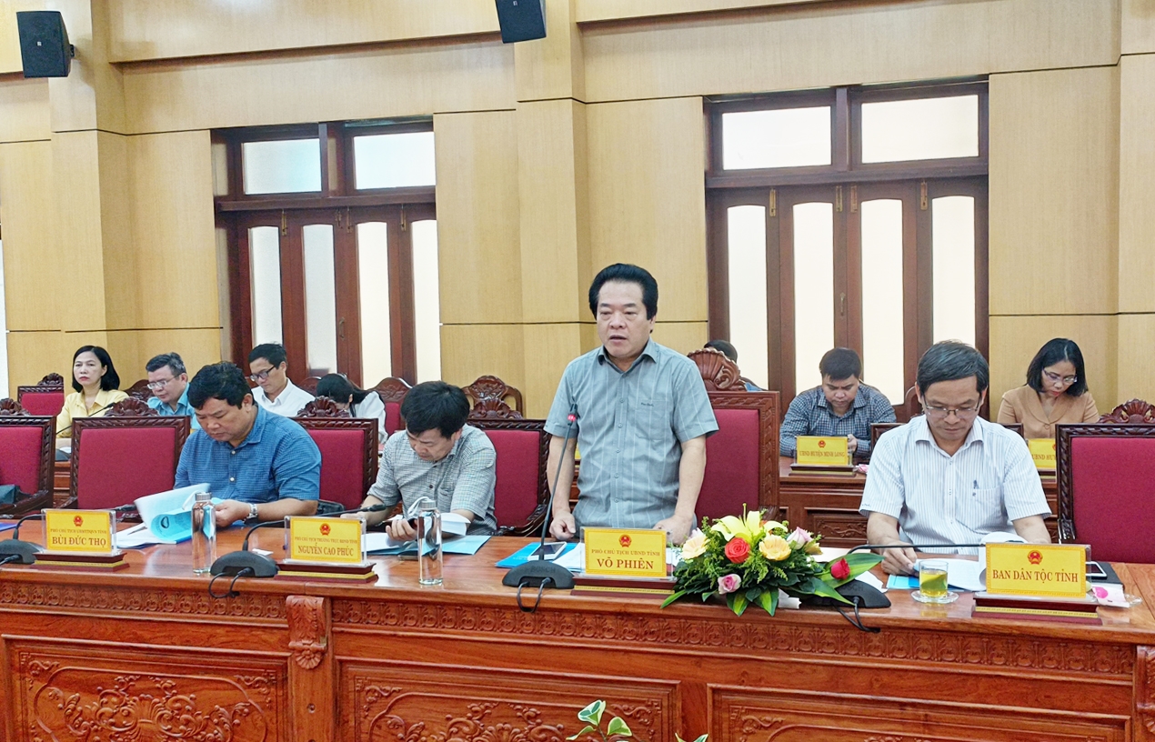 Ông Võ Phiên - Phó Chủ tịch UBND tỉnh Quảng Ngãi phát biểu tại buổi làm việc