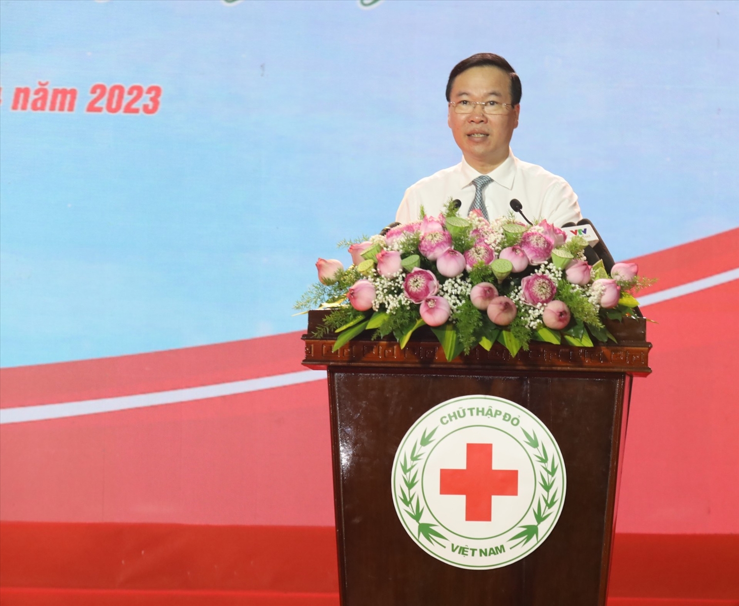 Ủy viên Bộ Chính trị, Chủ tịch Nước Cộng hòa xã hội chủ nghĩa Việt Nam Võ Văn Thưởng phát biểu chỉ đạo tại buổi lễ 