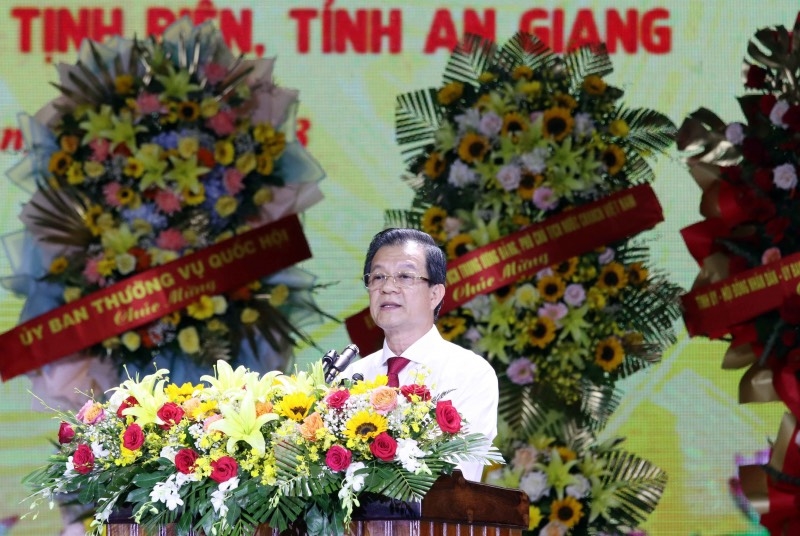 ông Lê Hồng Quang - Bí thư Tỉnh uỷ tỉnh An Giang phát biểu khai mạc buổi lễ 