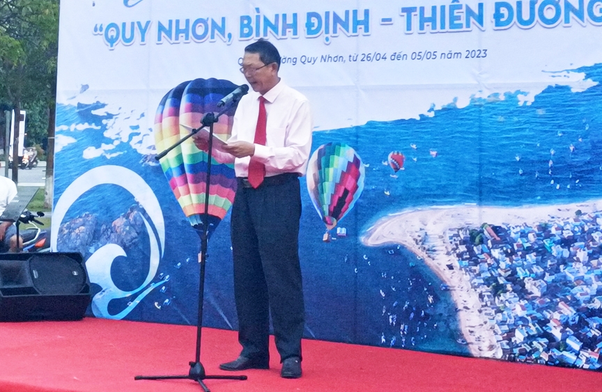Ông Trần Văn Thanh - Giám đốc Sở Du lịch Bình Định phát biểu tại Lễ khai mạc