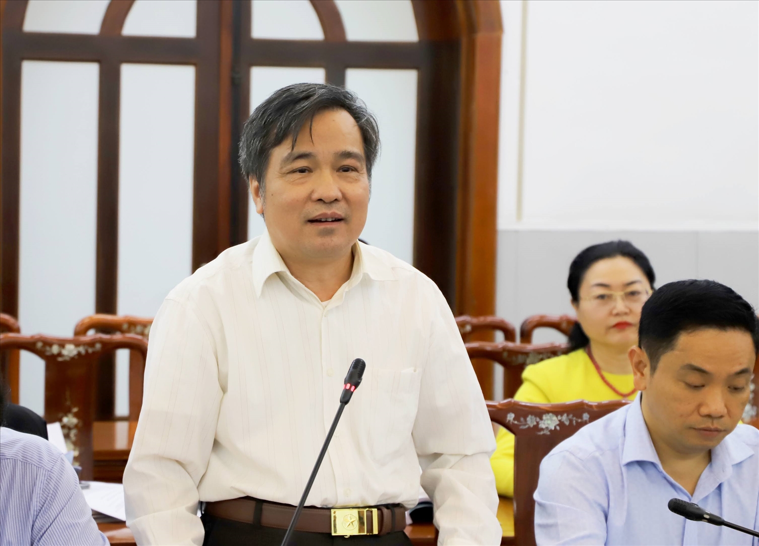 TS Nguyễn Văn Hùng, nguyên Phó Trưởng Ban Dân vận Trung ương phát biểu tại Hội nghị