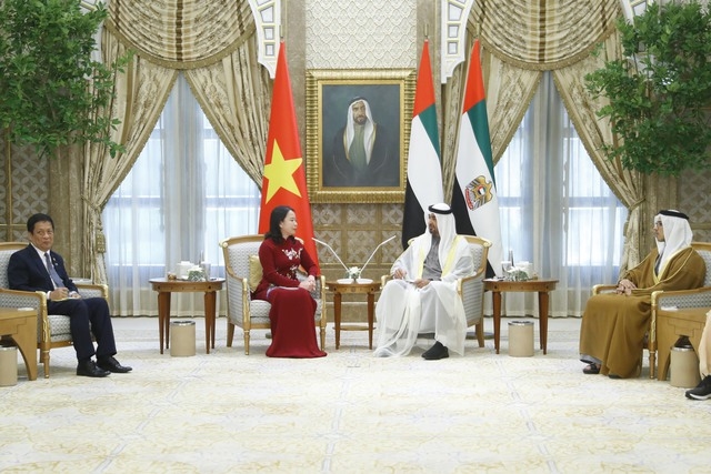 Phó Chủ tịch nước Võ Thị Ánh Xuân hội kiến Tổng thống UAE Sheikh Mohamed bin Zayed - Ảnh: BNG