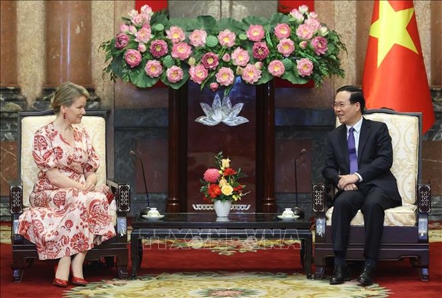 Chủ tịch nước Võ Văn Thưởng tiếp Hoàng hậu Bỉ Mathilde sang thăm và làm việc tại Việt Nam với tư cách là Chủ tịch danh dự của UNICEF Bỉ
