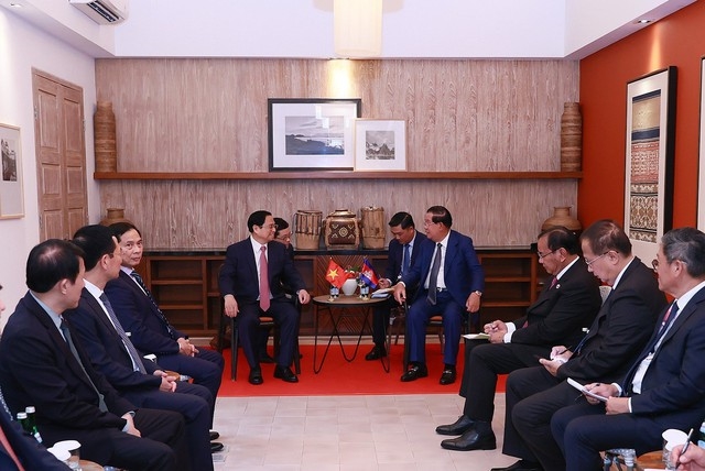 Hai Thủ tướng vui mừng nhận thấy quan hệ hợp tác phát triển tốt đẹp - Ảnh: VGP/Nhật Bắc