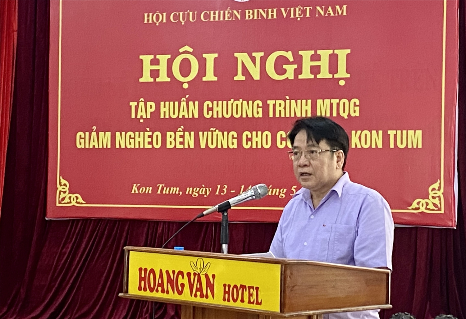 Ông Trần Đình Hướng – Trưởng Ban Kinh tế, Trung ương Hội CCB Việt Nam phát biểu khai mạc Hội nghị tập huấn