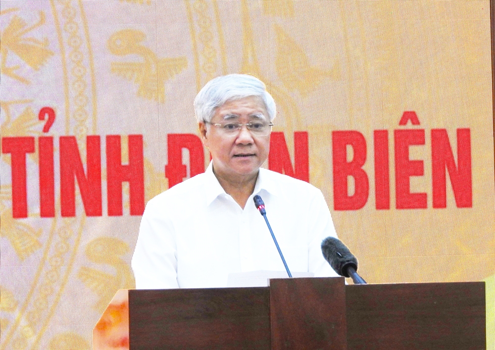 Bí thư Trung ương Đảng, Chủ tịch Ủy ban Trung ương MTTQ Việt Nam Đỗ Văn Chiến phát biểu tại buổi lễ