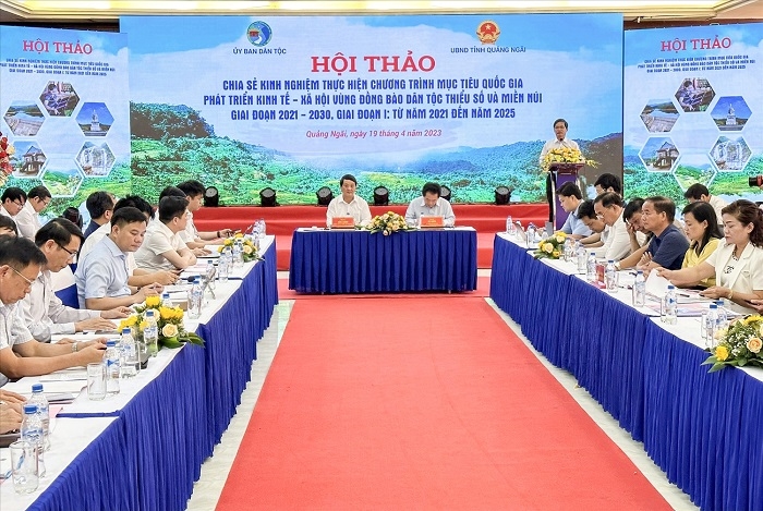  Ủy ban Dân tộc phối hợp với UBND tỉnh Quảng Ngãi tổ chức Hội thảo chia sẻ kinh nghiệm thực hiện Chương trình MTQG DTTS và miền núi (tháng 4/2023)