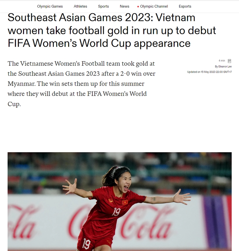 Bài phân tích của IOC về hành trình lập nên kỳ tích của đội tuyển Việt Nam. (Ảnh chụp màn hình)
