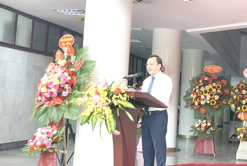 Giám đốc Bảo tàng Hồ Chí Minh Vũ Mạnh Hà phát biểu khai mạc Triển lãm