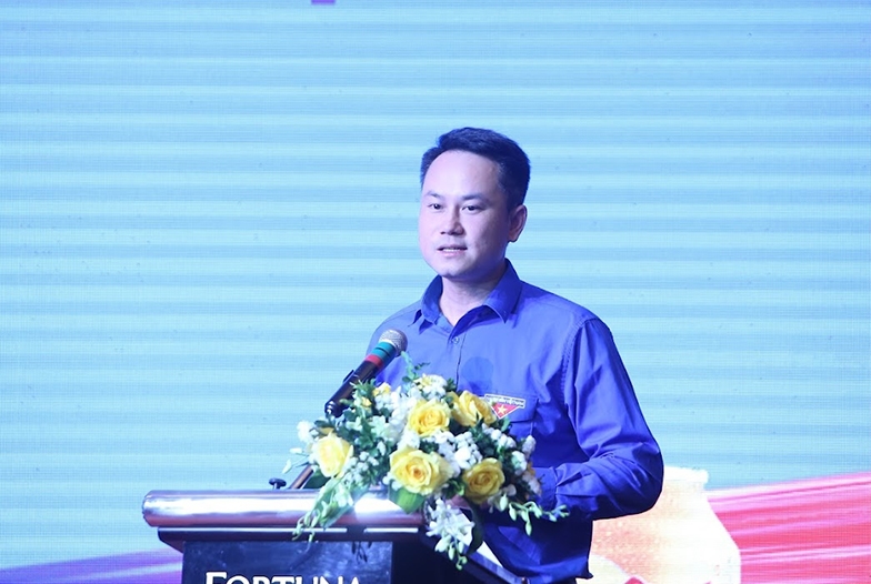 Phó Chủ tịch Thường trực Trung ương Hội LHTN Việt Nam Nguyễn Kim Quy phát biểu tại buổi Họp báo
