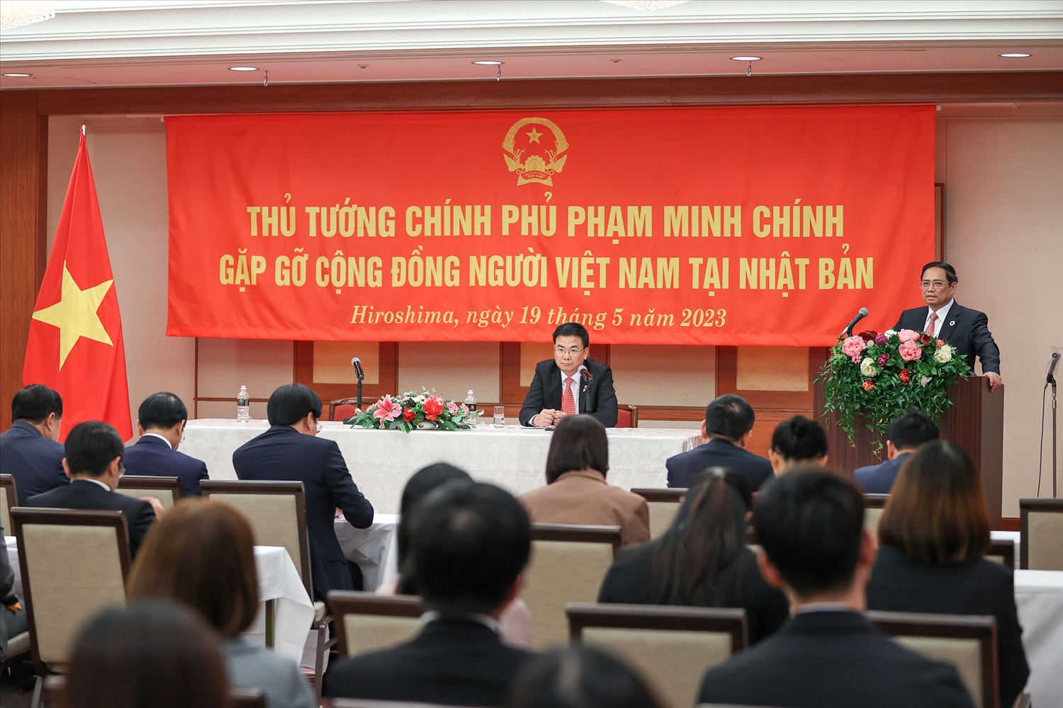 Thủ tướng Phạm Minh Chính gặp mặt cộng đồng người Việt Nam tại Nhật Bản - Ảnh: VGP/Nhật Bắc
