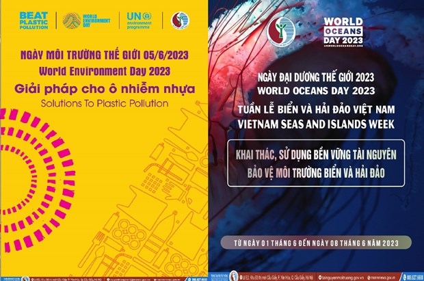 Poster Ngày Môi trường thế giới và Ngày Đại dương thế giới năm 2023. (Nguồn: Bộ TN-MT)