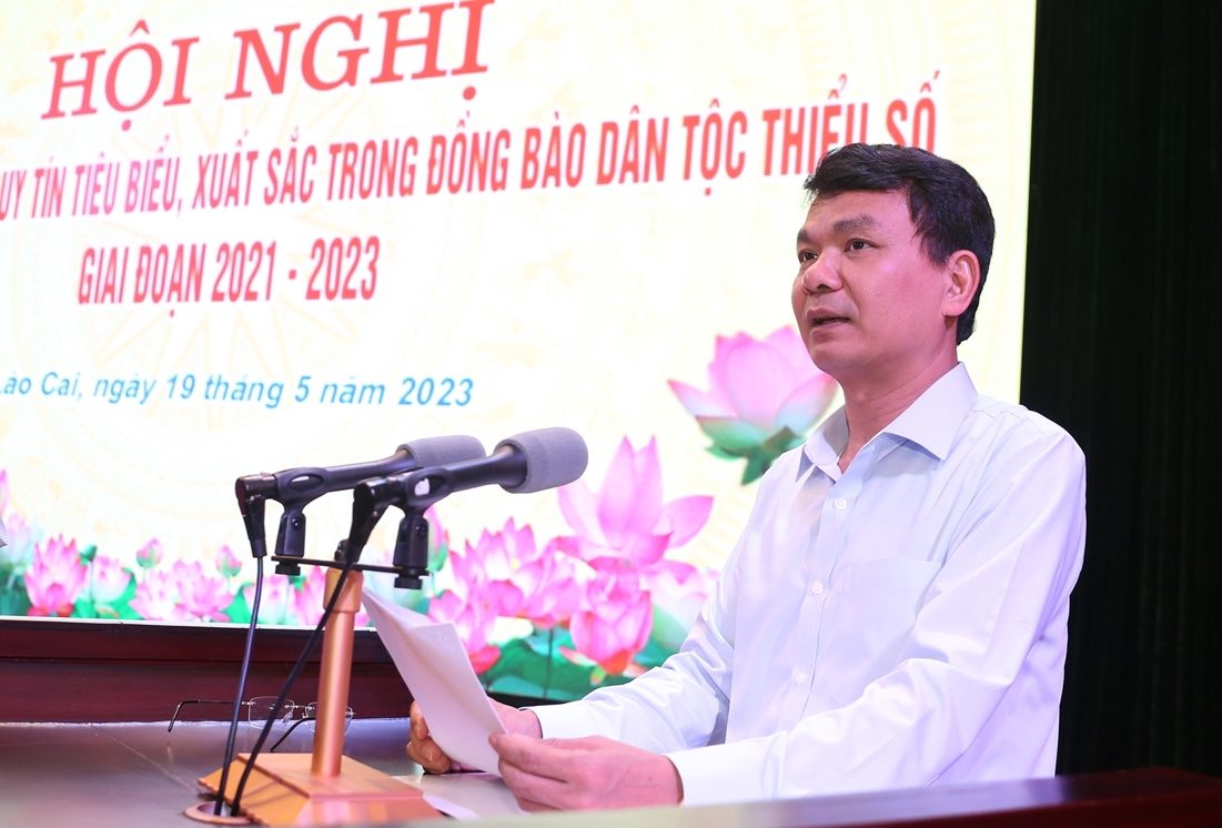 Bí thư Tỉnh ủy lào Cai Đặng Xuân Phong phát biểu chỉ đạo tại Hội nghị