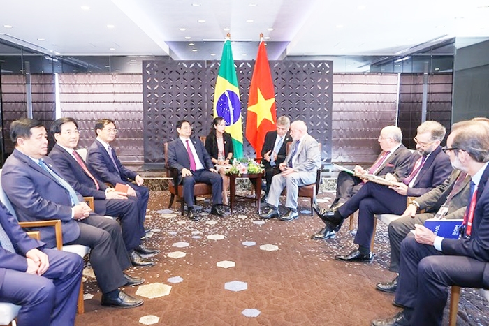 Tổng thống Silva đồng tình với các ý tưởng, đề xuất của Thủ tướng Phạm Minh Chính, nhất là ủng hộ việc sớm khởi động đàm phán hiệp định tự do thương mại giữa Việt Nam và Khối Mercosur - Ảnh: VGP/Nhật Bắc