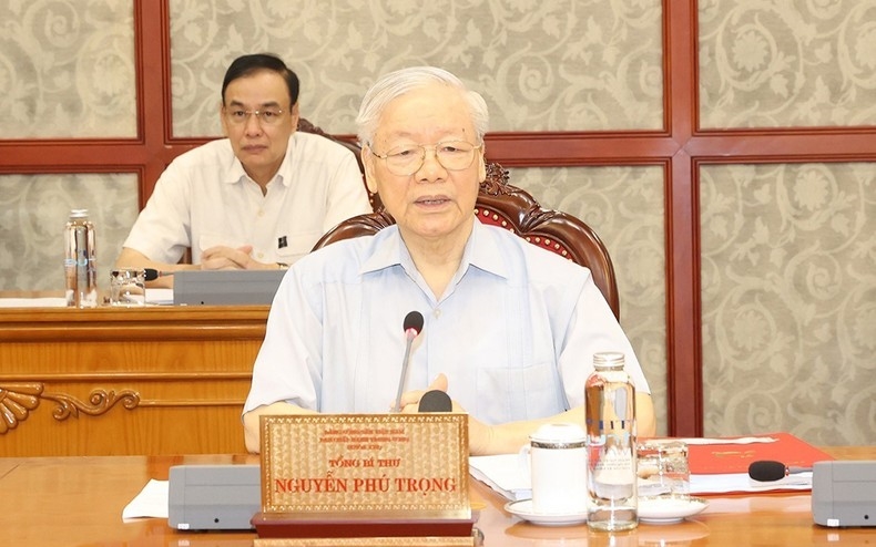 Tổng Bí thư Nguyễn Phú Trọng phát biểu tại cuộc họp