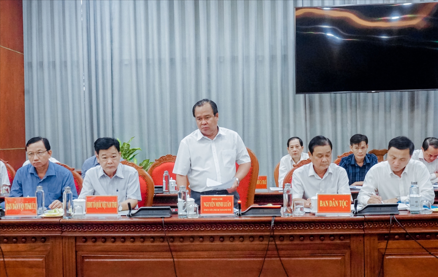 Ông Nguyễn Minh Luân Phó Chủ tịch UBND tỉnh Cà Mau phát biểu tại buổi triển khai quyết định thanh tra 