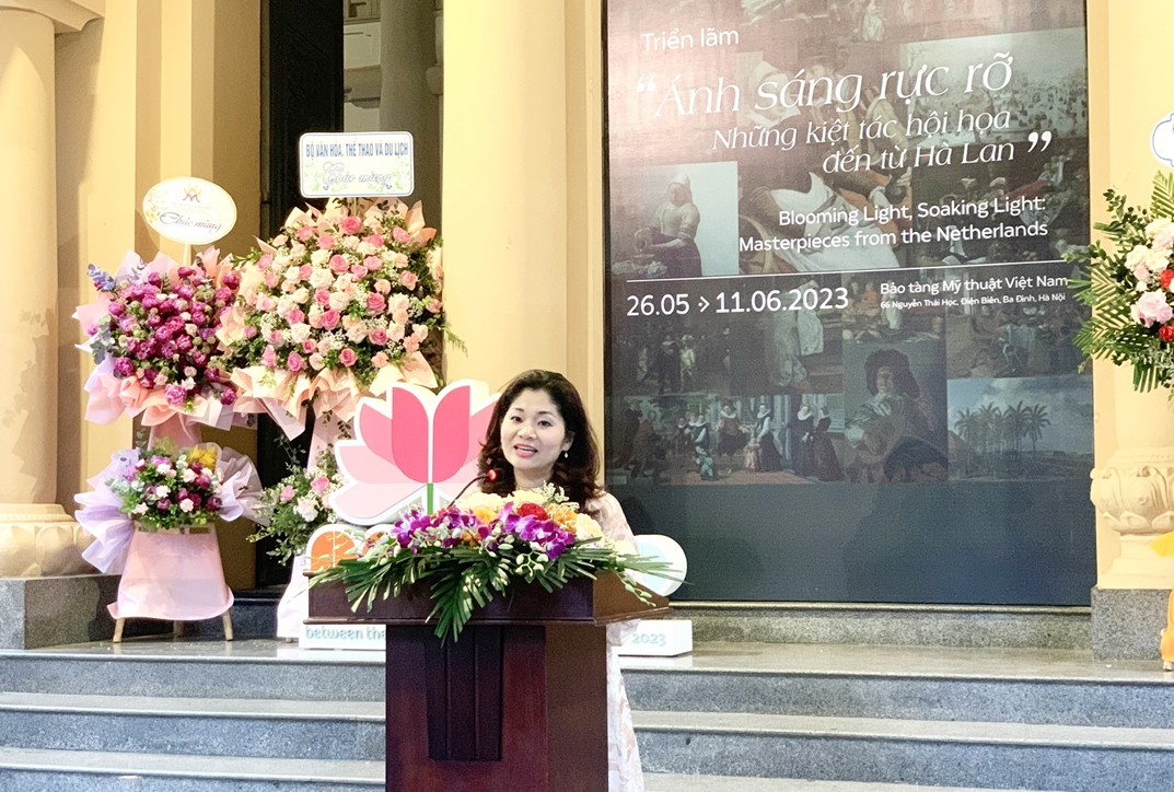 Bà Nguyễn Phương Hòa - Cục trưởng Cục Hợp tác quốc tế, Bộ Văn hóa, Thể thao và Du lịch nhấn mạnh quan hệ ngoại giao giữa Việt Nam - Hà Lan trong thời gian qua