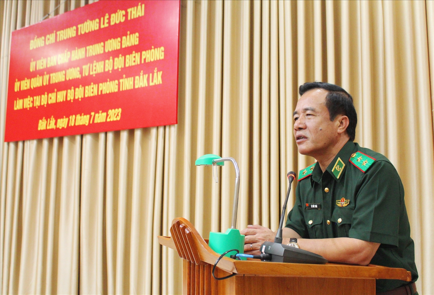 Trung tướng Lê Đức Thái, Tư lệnh Bộ đội Biên phòng phát biểu chỉ đạo