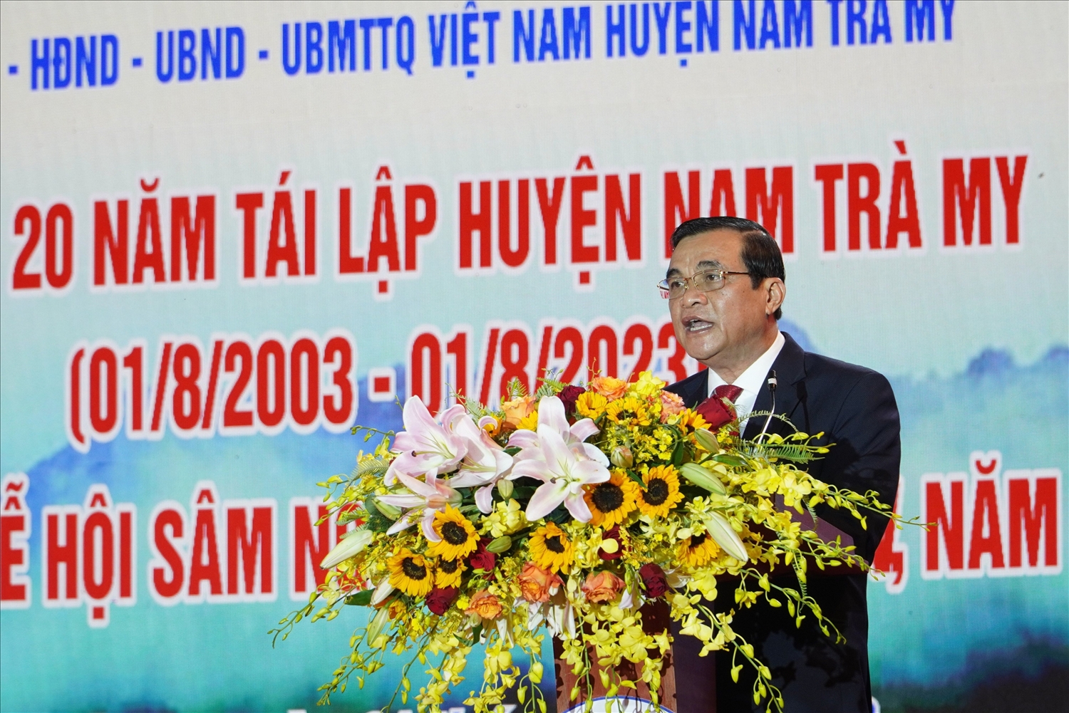 Bí thư Tỉnh ủy Quảng Nam Phan Việt Cường phát biểu tại buổi lễ